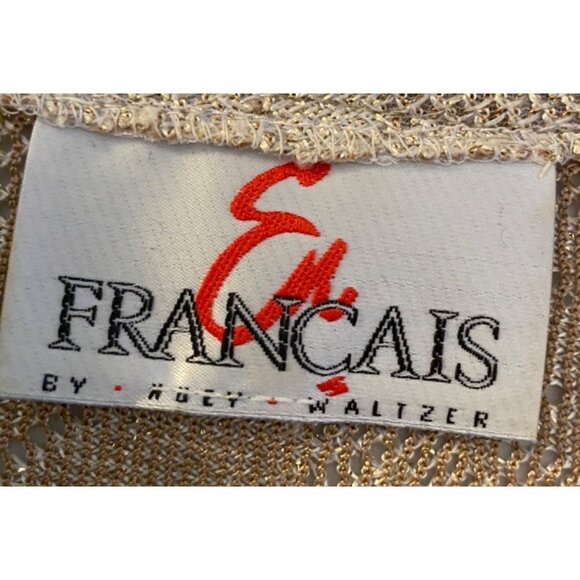 En Francais By Huey Waltzer Formal Maxi Dress w/ Jacket Gold Glitter Size 18 - Picture 7 of 16